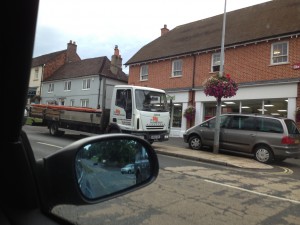 The Big Scaffolding Company parked illegally outside the Coop Alresford