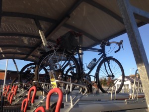 Couble decker cycle rack at Petersfield Station