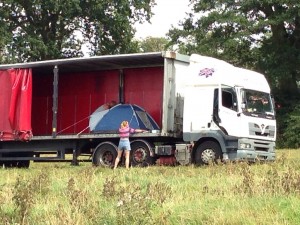 Pitching your tent in a trailer