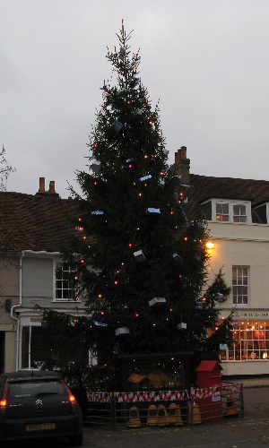 The big Christmas tree on Broad Street, New Alresford